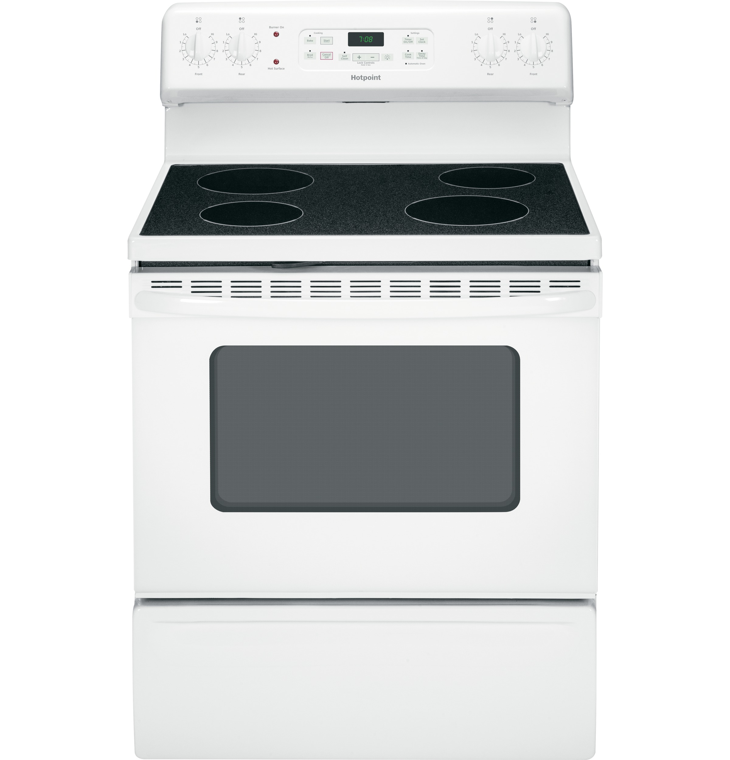 White electric flat shop top stove
